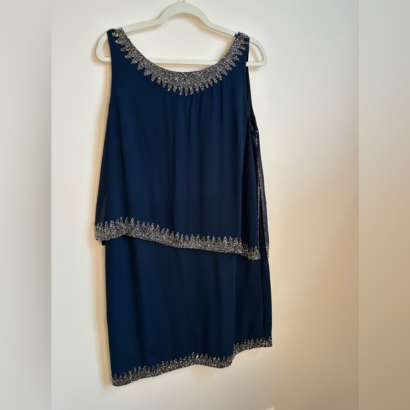 #3- Navy and sequin formal dress. Size 14 - Picture 3 of 3